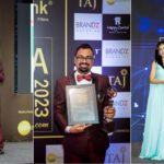 DR. RAVIPRASAD SAJJAN HONORED AT INDIA ICON AWARDS BY BOLLYWOOD ACTRESS AMRITA RAO