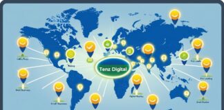 How TenzDigital is Redefining Small Business Success with Next-Level Web Design and SEO . A guided journey of a small business reaching online success through web design and SEO checkpoints led by Tenz Digital